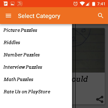 Rate us on playstore menu option